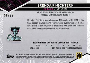 2022 Topps Premier Lacrosse League - Blue #57 Brendan Nichtern Back